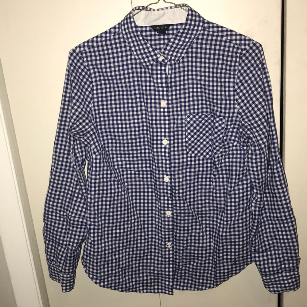 Nautica Long Sleeve Plaid Button Down Shirt